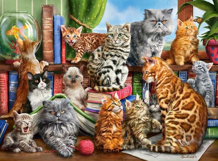 Castorland, House Of Cats, puzzle, 2000 elementów