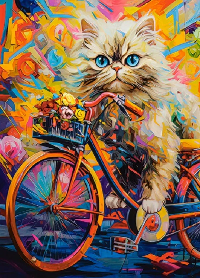 Castorland, Kitten's Floral Ride, puzzle, 180 elementów