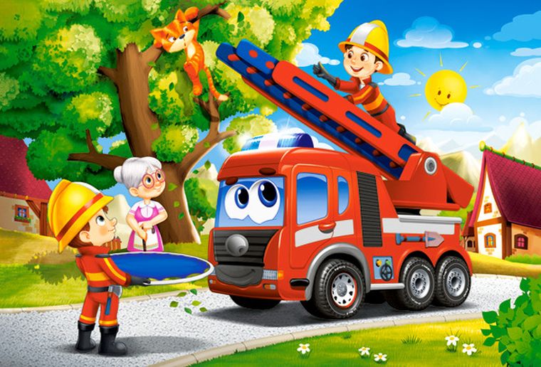 Castorland, Maxi, Firefighters to the Rescue, puzzle podłogowe, 40 elementów