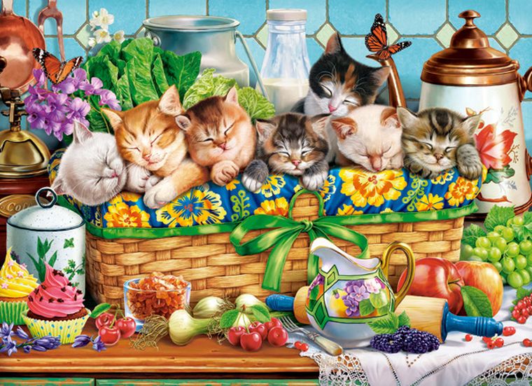 Castorland, Napping Kittens, puzzle, 200 elementów