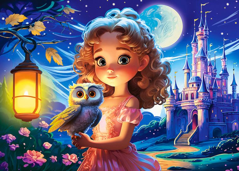 Castorland, Princess with Owl, puzzle, 120 elementów