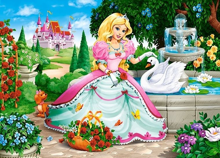 Castorland, Princess with Swan, puzzle, 80 elementów
