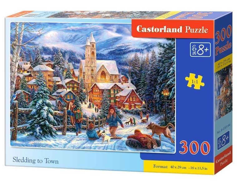 Castorland, Sledding to Town, puzzle, 300 elementów