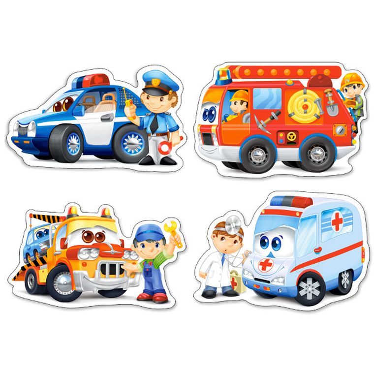 Castorland, Służby ratownicze, puzzle 4w1, 22 elementy