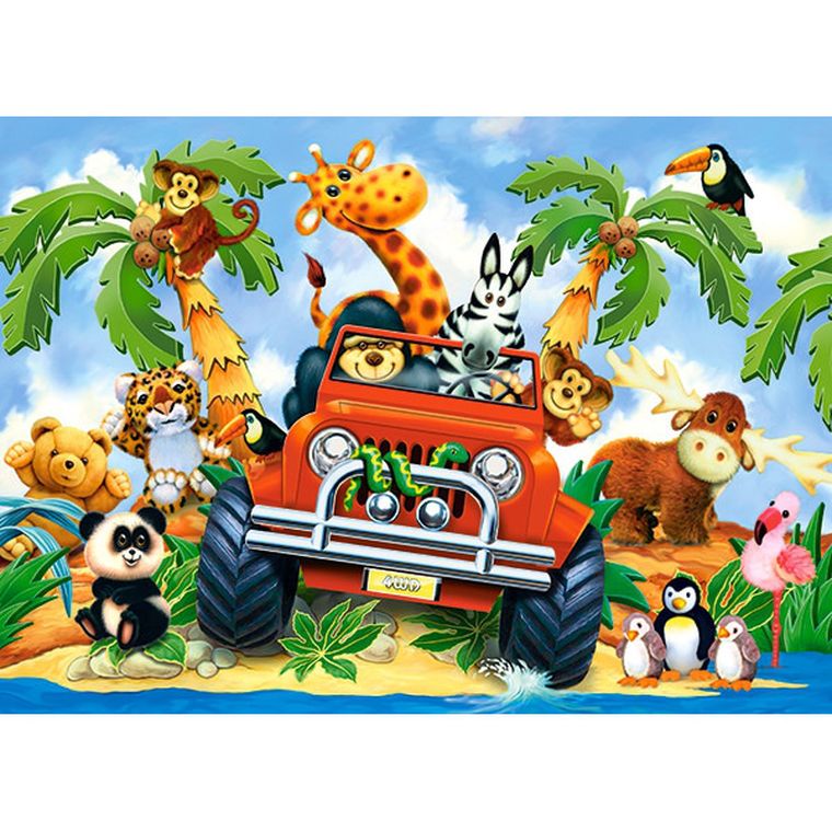 Castorland, Softies na safari, puzzle, 40 elementów