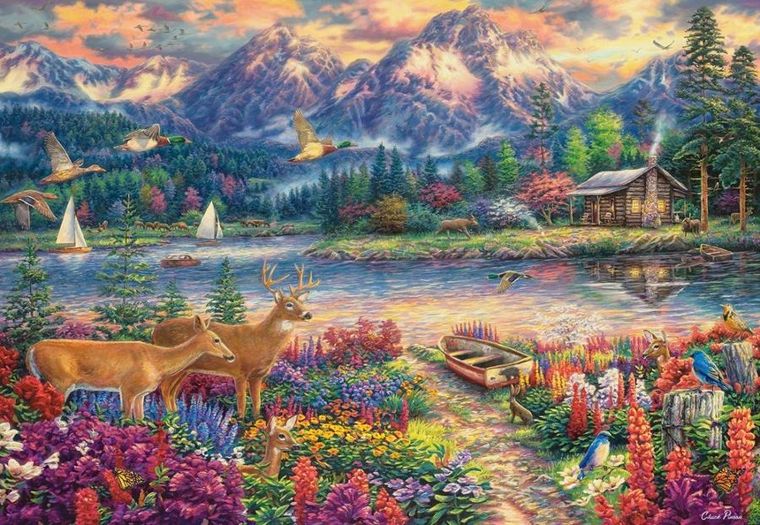 Castorland, Spring Mountain Majesty, puzzle, 1500 elementów