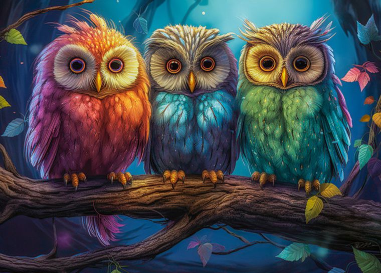 Castorland, Three Little Owls, puzzle, 260 elementów