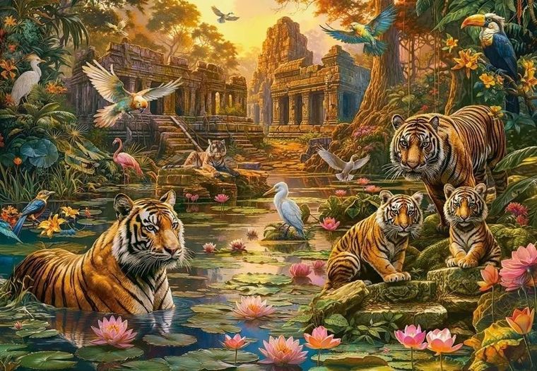 Castorland, Tigers Paradise, puzzle, 1000 elementów