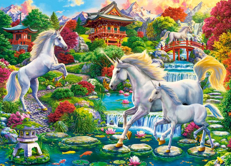 Castorland, Unicorn Garden, puzzle, 260 elementów