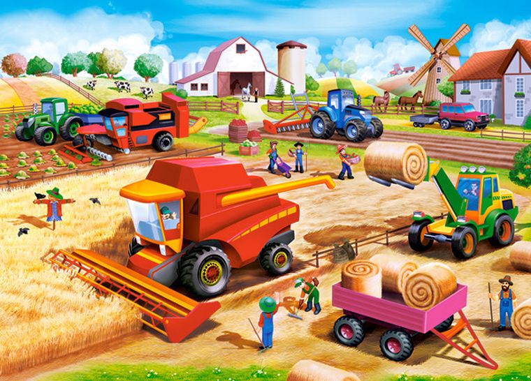 Castorland, Work on the Farm, puzzle, 60 elementów