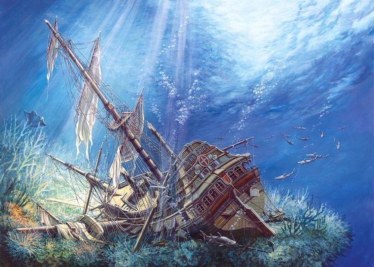 Castorland, Zatopiony galleon, puzzle, 2000 elementów