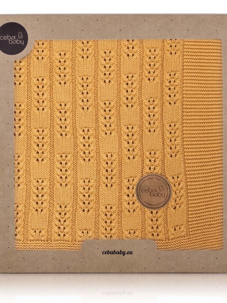 Ceba Baby, Jodełka, dziany kocyk dziecięcy, Peru, 90-90 cm