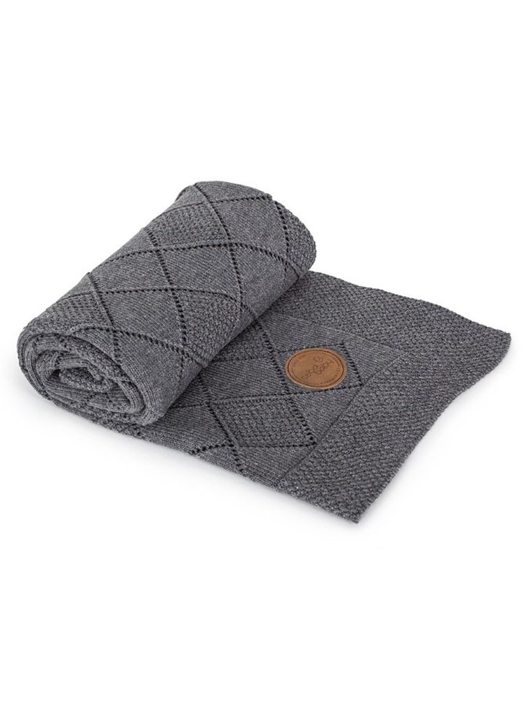 Ceba Baby, kocyk dziecięcy, grafitowy, 90-90 cm