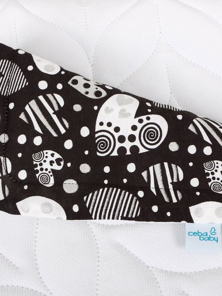 Ceba Baby, kocyk niemowlęcy z poduszką, czarny, 75-100 cm