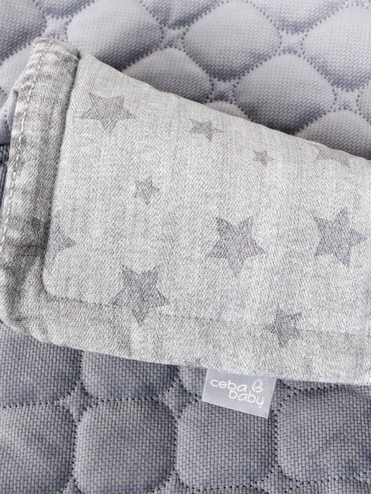 Ceba Baby, kocyk niemowlęcy z poduszką, szary, 75-100 cm