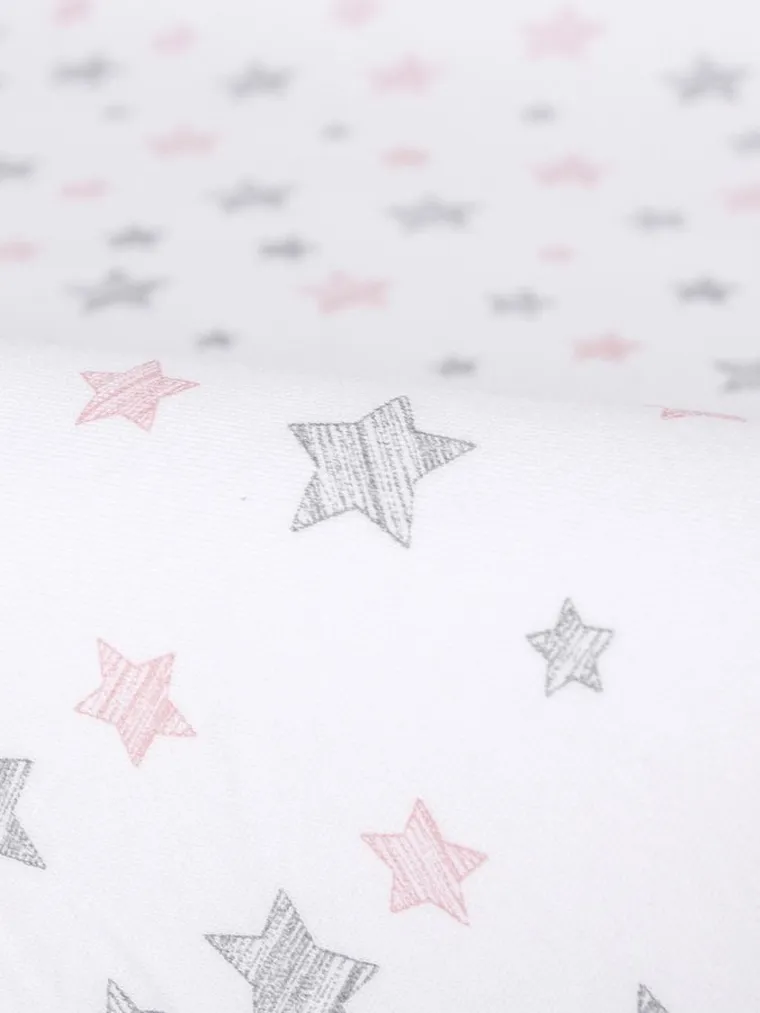 Ceba Baby, Pink Stars, pokrowiec na przewijak, dark grey, 50-70/80 cm, 2 szt.