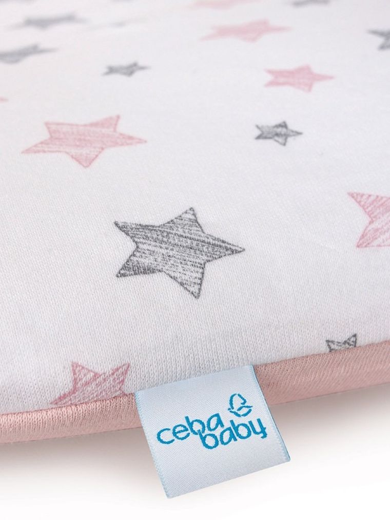 Ceba Baby, Pink Stars, pokrowiec na przewijak miękki, 75-72 cm, 2 szt.