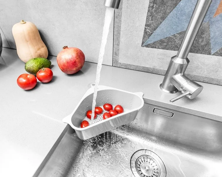 Cedzak i ociekacz narożny, biały