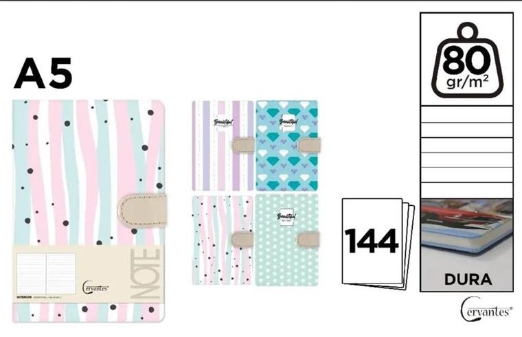 Cervantes, notes z zamknięciem na magnes, A5, 144 kartki, 1 szt.