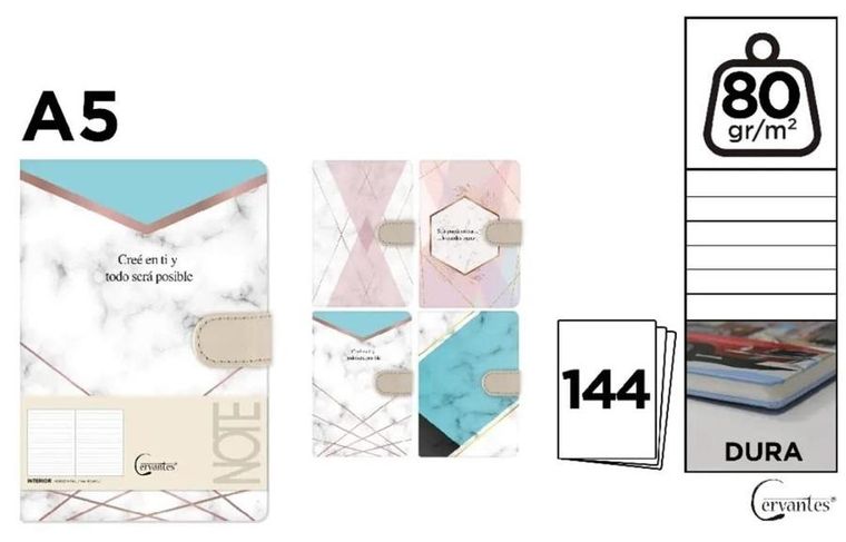 Cervantes, notes z zamknięciem na magnes, A5, 144 kartki, 1 szt.