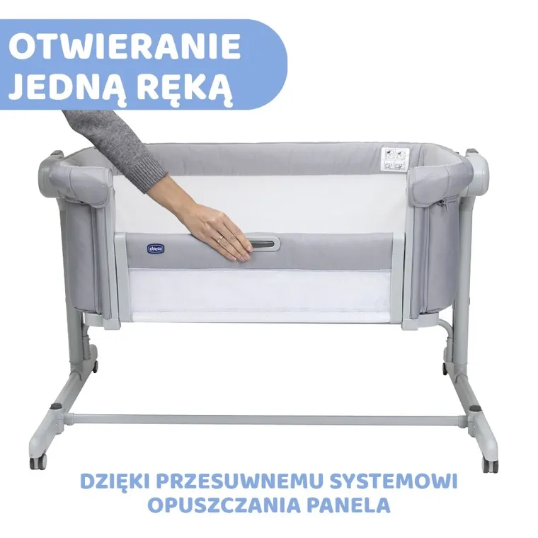 Chicco, Co-Sleeping, Next2Me, Magic Evo, łóżeczko dostawne, grey mist