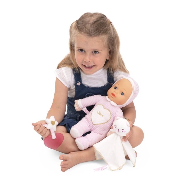 Chicco, Doll, Moja Pierwsza Lalka, zestaw, lalka bobas z przytulanką i gryzakiem