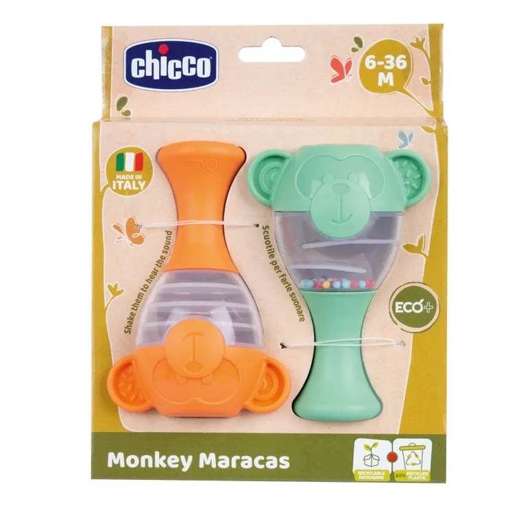 Chicco, ECO+, małpki, maracasy