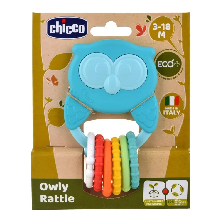 Chicco, ECO+, Sowa, grzechotka