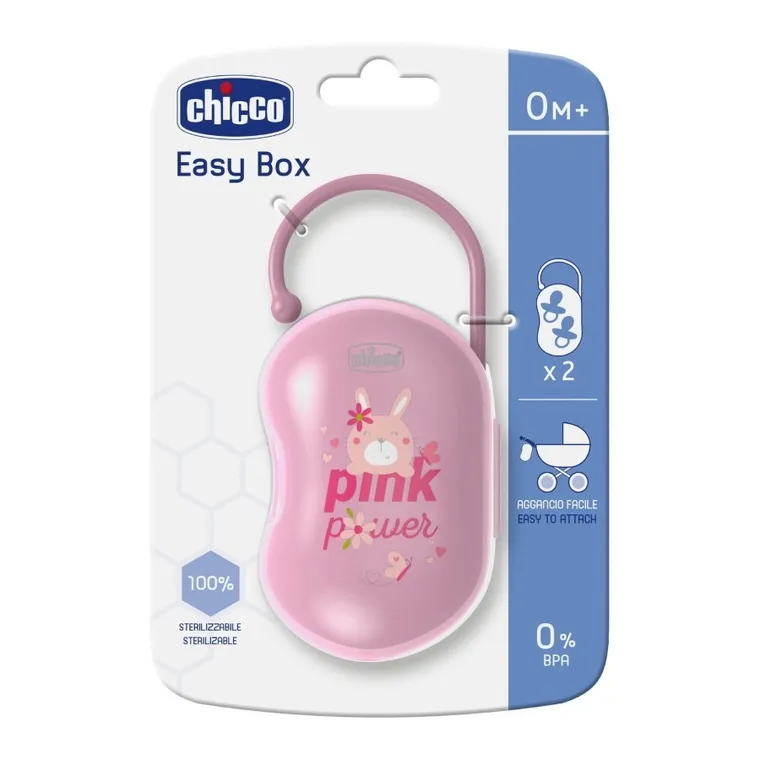 Chicco, etui do smoczka, różowe