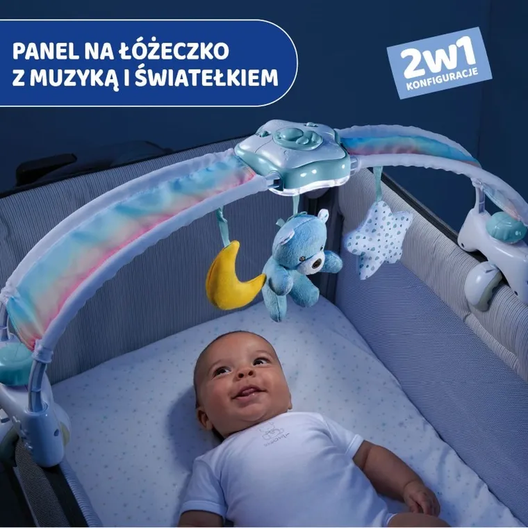 Chicco, First Dreams, Panel Rainbow Sky, nocna lampka z muzyką, uspokajacz, niebieski