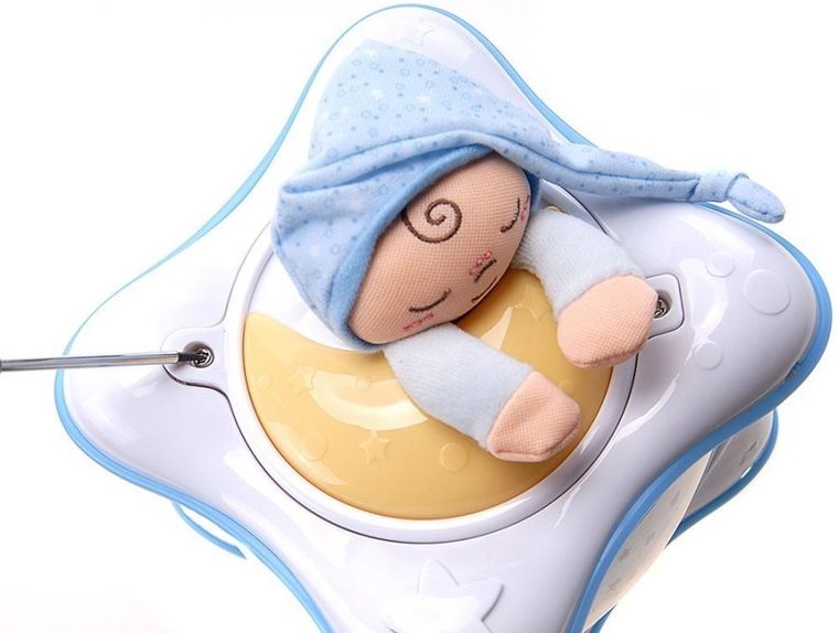 Chicco, Next2Dreams, tęczowa kostka, projektor, niebieski