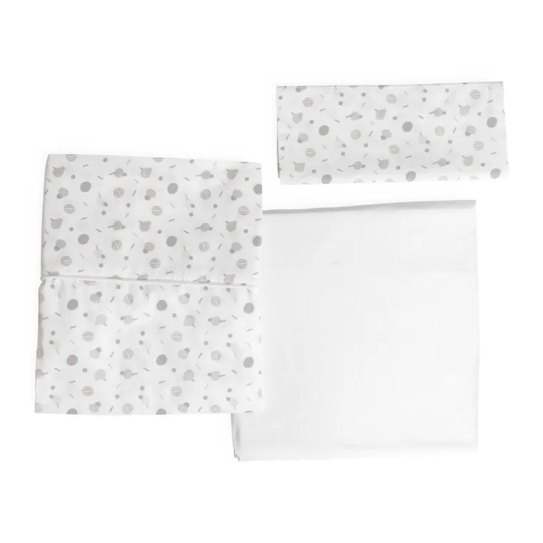 Chicco, Next2Me Forever, zestaw: prześcieradło i poszewka na poduszkę, confetti, 58-110 cm