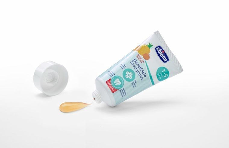 Chicco, pasta do zębów o smaku mieszanki owoców, z fluorem, 50 ml, 12m+