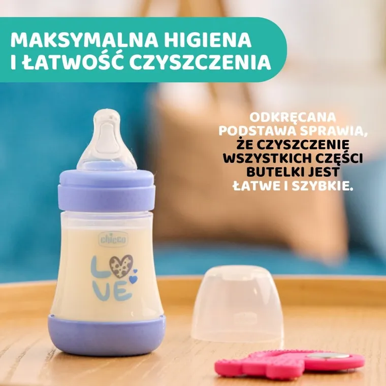 Chicco, Perfect5, butelka antykolkowa, blue, 0m+, 150 ml