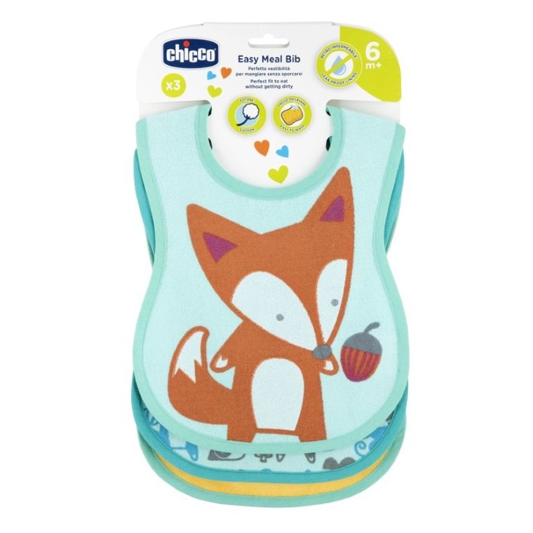 Chicco, śliniaczki do karmienia, 6m+