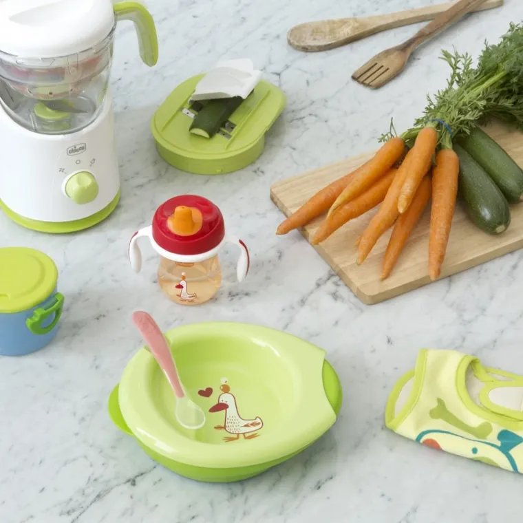 Chicco, talerz do karmienia, zielony, 6m+