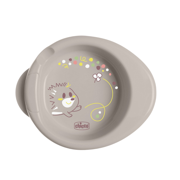 Chicco, talerz podgrzewany, szary, 6m+