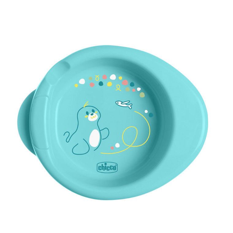 Chicco, talerz podgrzewany, turkusowy, 6m+