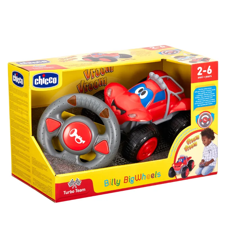 Chicco, Turbo Team, Billy BigWheels, pojazd zdalnie sterowany, czerwony
