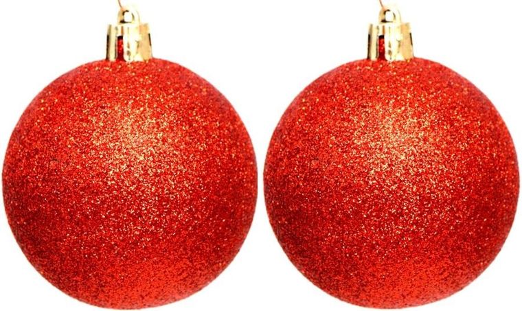 Christmas Decoration, bombka dekoracyjna, plastikowa, czerwony, 60 mm, 12 szt.