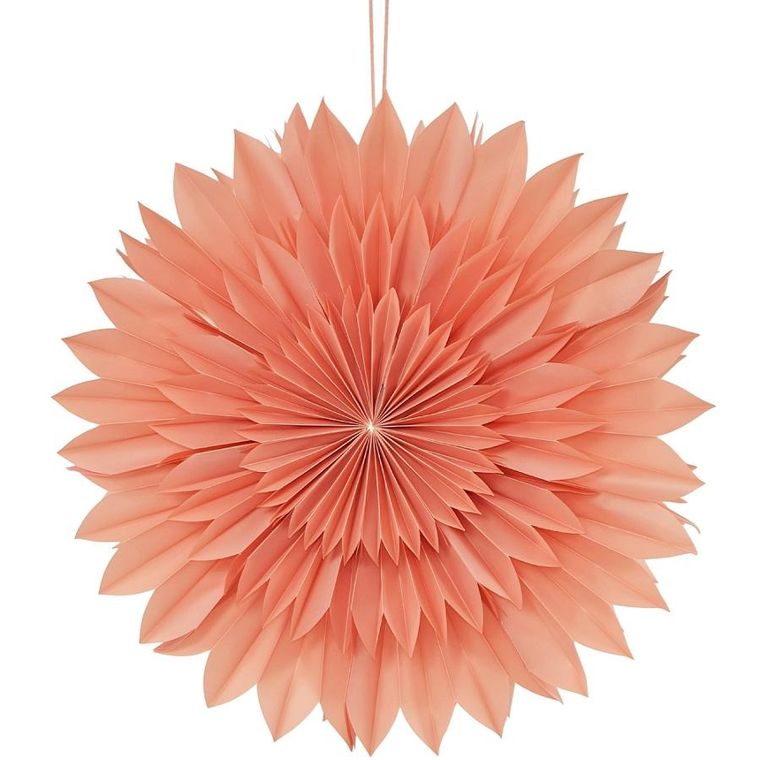 Christmas Decoration, gwiazda dekoracyjna 3D, wisząca, papierowa, różowa, 50 cm