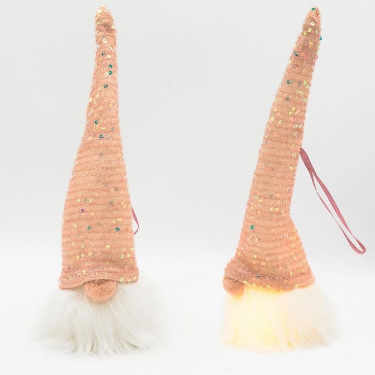 Christmas Decoration, mikołaj dekoracyjny, LED, różowy, 25 cm