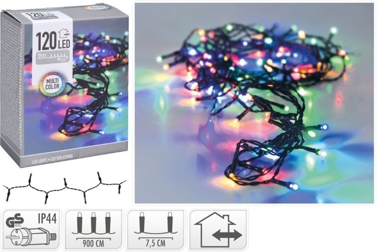 Christmas gifts, lampki choinkowe, łańcuch świetlny, 120 led multikolor