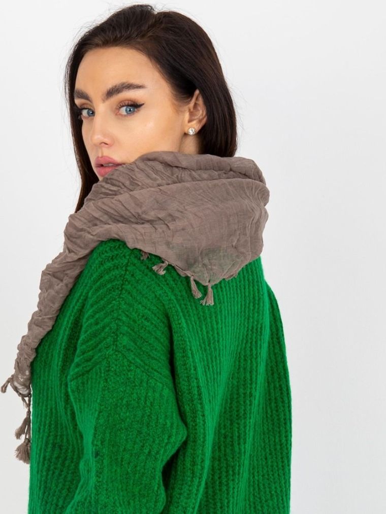 Chustka damska, brązowa, Factory Price