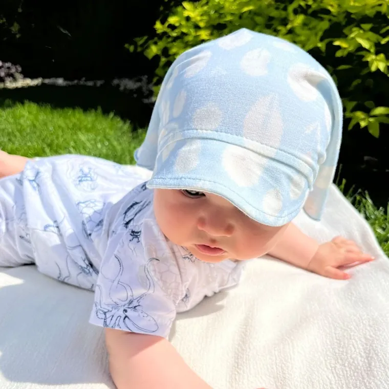 Chustka na głowę chłopięca, bambusowa, niebieska, Eevi