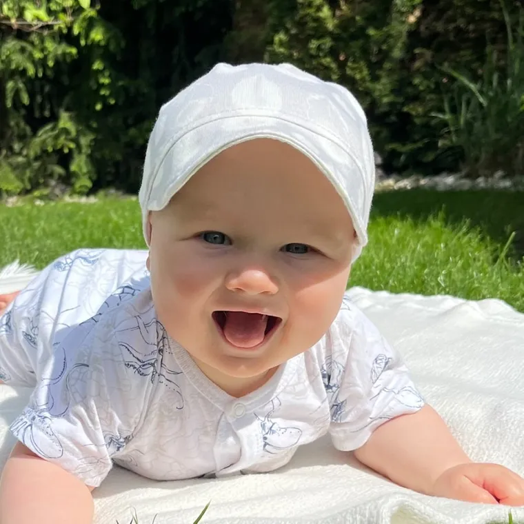 Chustka na głowę niemowlęca, bambusowa, szara, Eevi