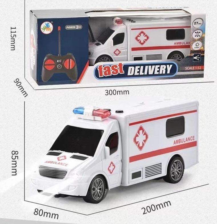 Ciuciubabka, Ambulans, pojazd zdalnie sterowany, światło i dźwięk, 1:32