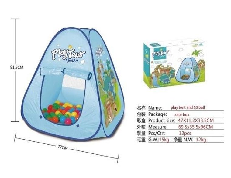 Ciuciubabka, Dinozaury, namiot samorozkładający, 77cm, z zestawem 50 piłek