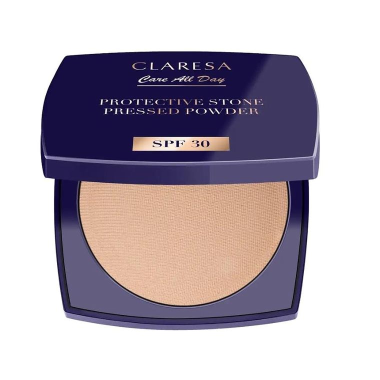 Claresa, Protective stone pressed powder, puder prasowany utrwalający z filtrem SPF 30, universal, 10 g