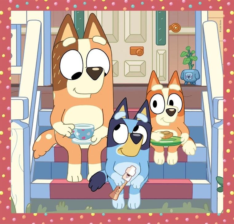 Clementoni, Bluey, puzzle, 3-48 elementów square